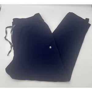 Women's FIGS Navy Straight Leg Scrub Pants XXL with Gray Drawstring